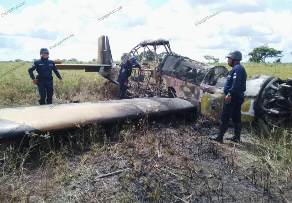 La avioneta se calcinó tras caer a tierra